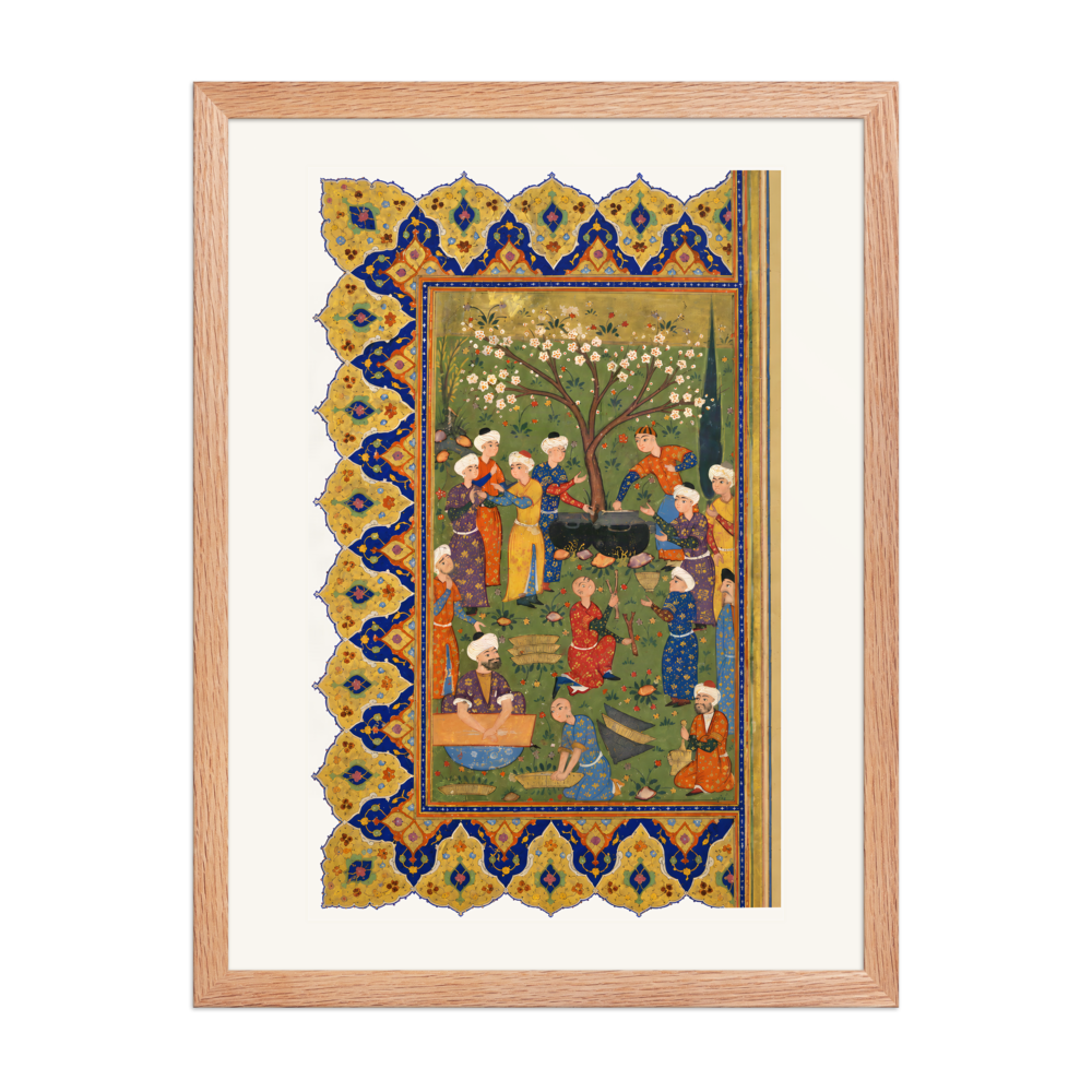 Preparation for a Noon-Day Meal — Divan of Mir 'Ali Shir | Restored Persian Wall Art — view 5