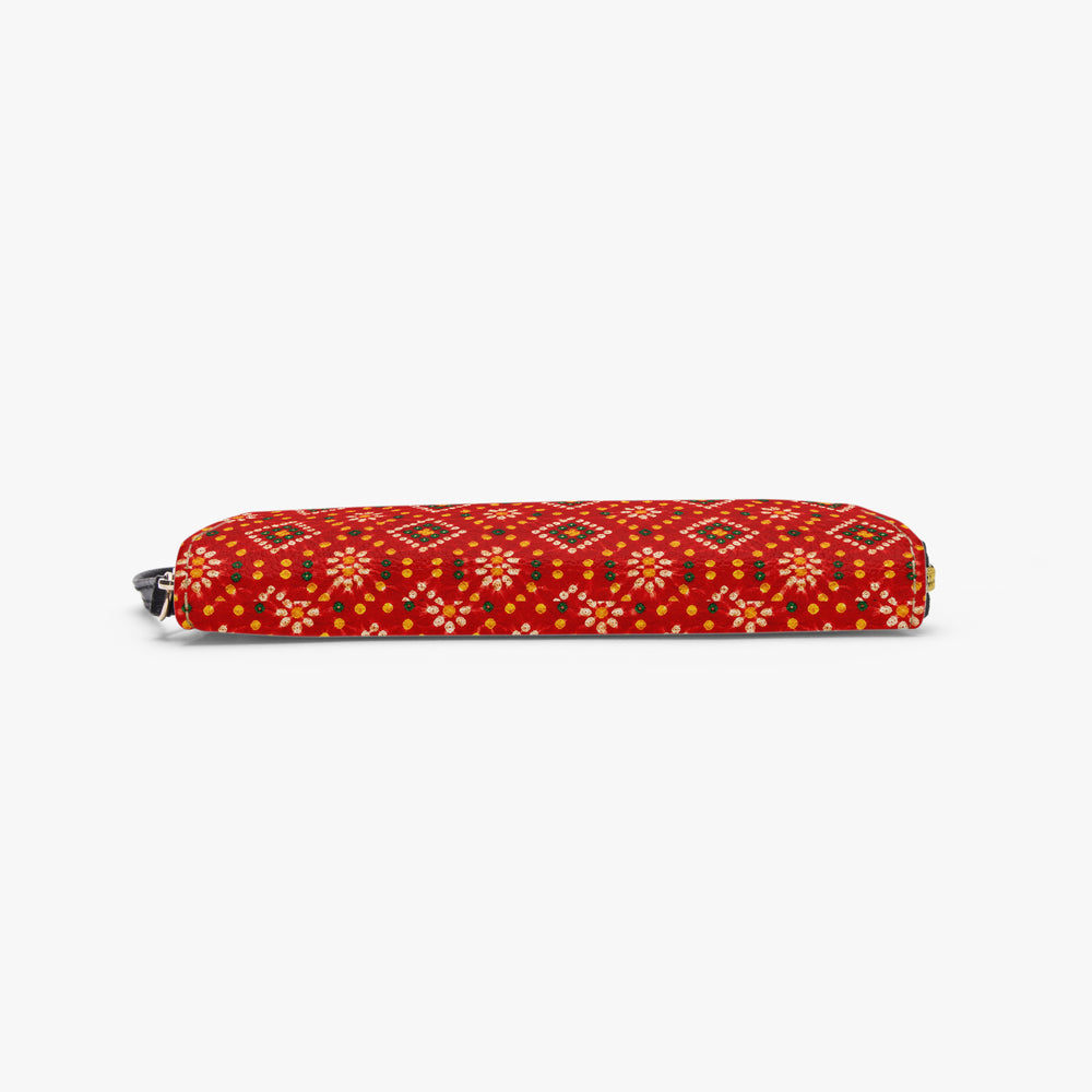 Bandhani — Red & Saffron Wristlet Clutch Wallet — view 6