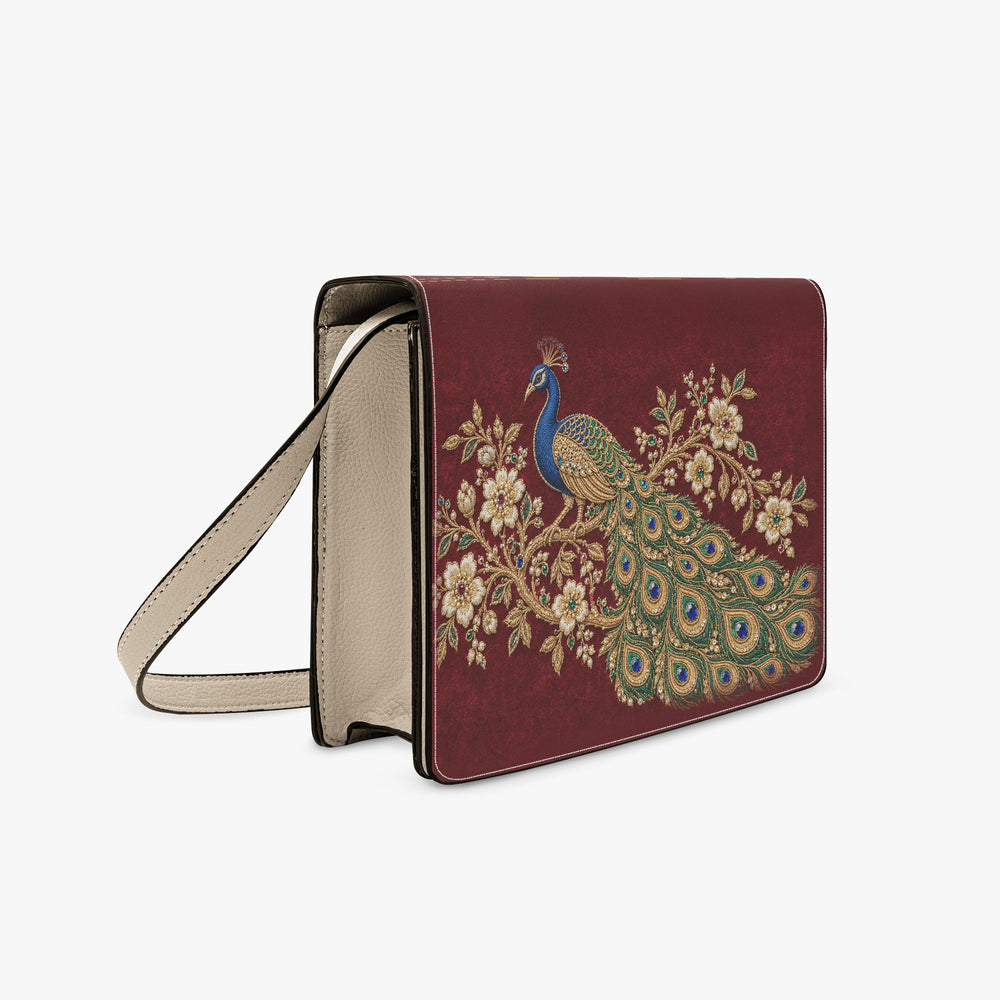 Zardozi Peacock — Maroon & Gold Book Crossbody Bag — view 3