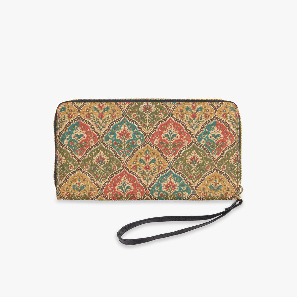 Mehrab Block Print — Ochre & Teal Wristlet Clutch Wallet — view 5