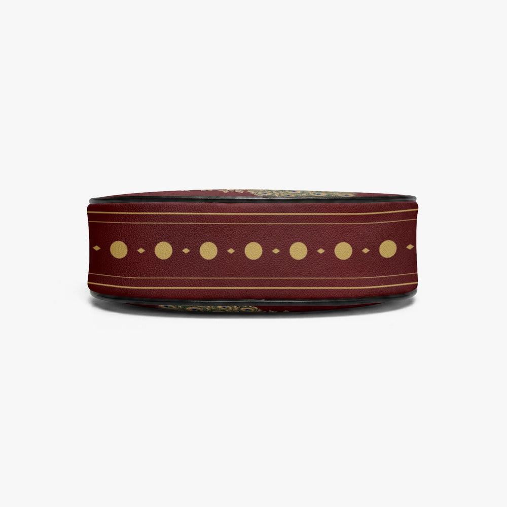 Zardozi Peacock — Maroon & Gold Crescent Shoulder Bag — view 8