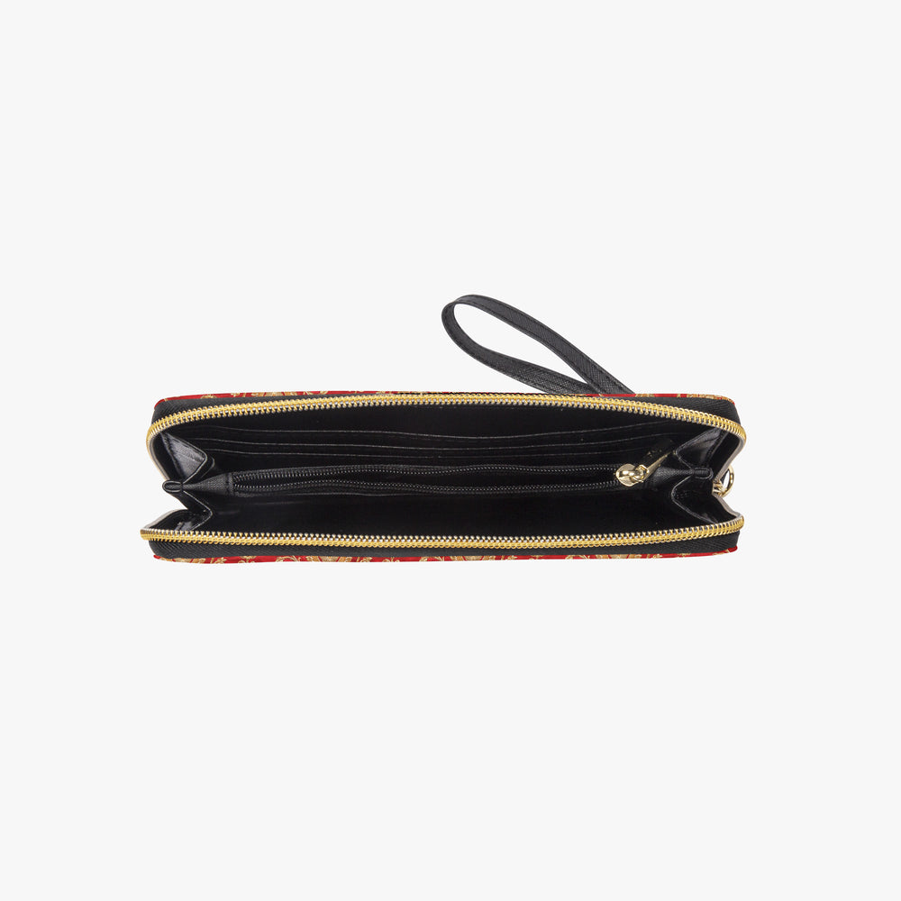 Zari Buti — Red & Gold Wristlet Clutch Wallet — view 7