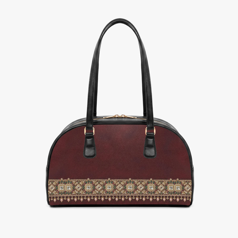 Kundan Potli — Maroon Velvet Arch-Top Handbag