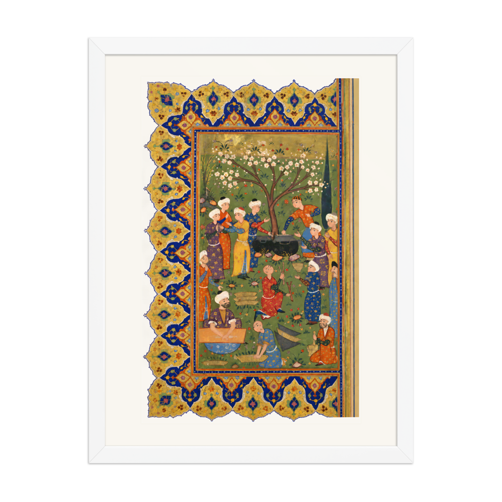 Preparation for a Noon-Day Meal — Divan of Mir 'Ali Shir | Restored Persian Wall Art — view 6