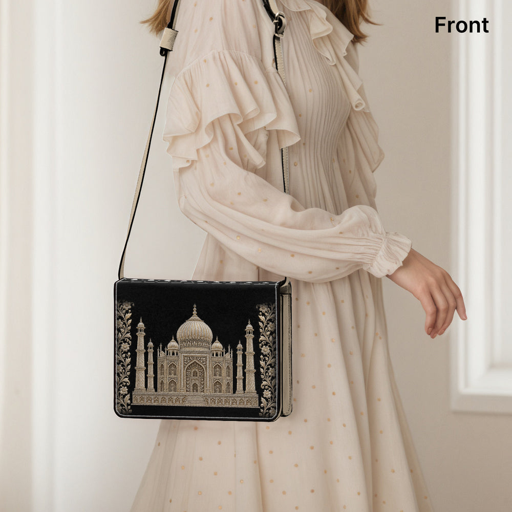 Taj Mahal — Black & Gold Book Crossbody Bag — view 6