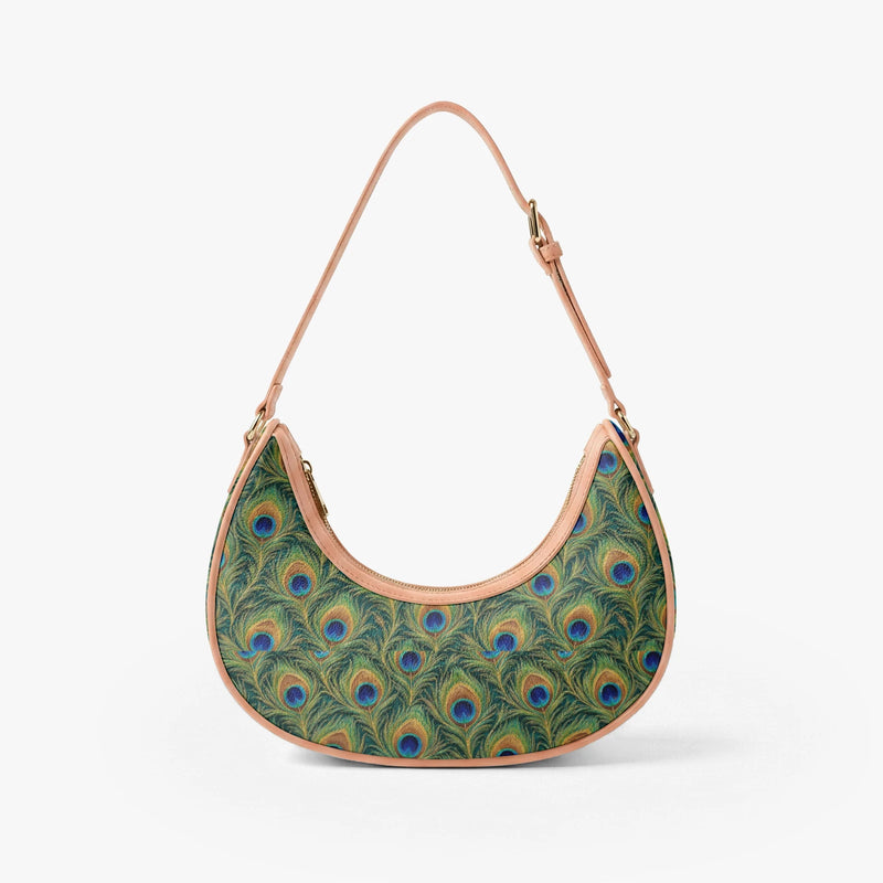 Mor Feather — Peacock Green Crescent Shoulder Bag