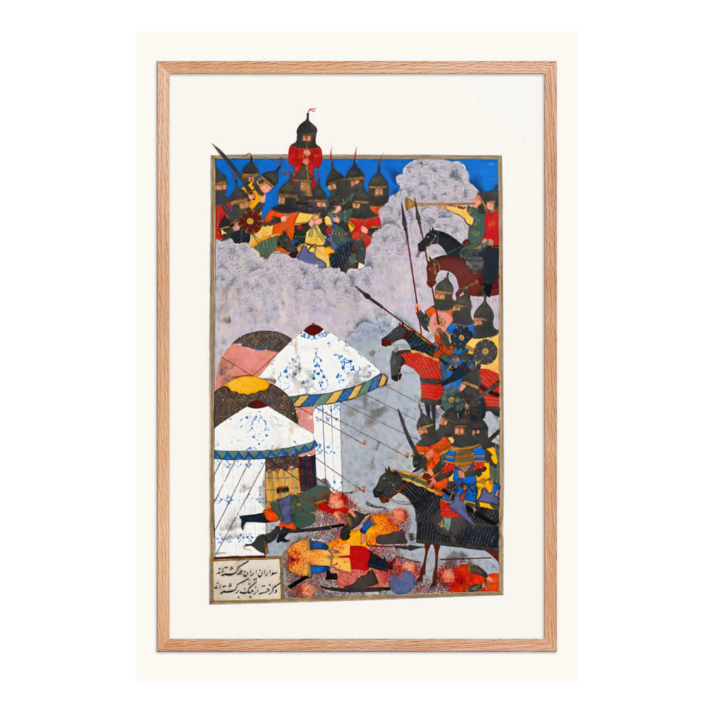 The Iranians Take Refuge on Mount Hamavan | Restored Persian Miniature — view 6