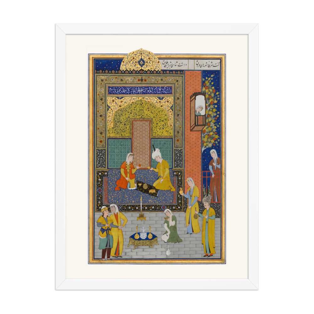 Bahram Gur in the Yellow Palace on Sunday — Herat, 1525 | Restored Persian Wall Art — view 6