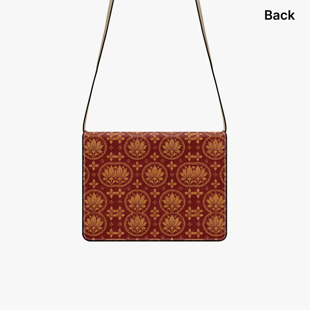 Bagru Lotus — Madder Red Book Crossbody Bag — view 2