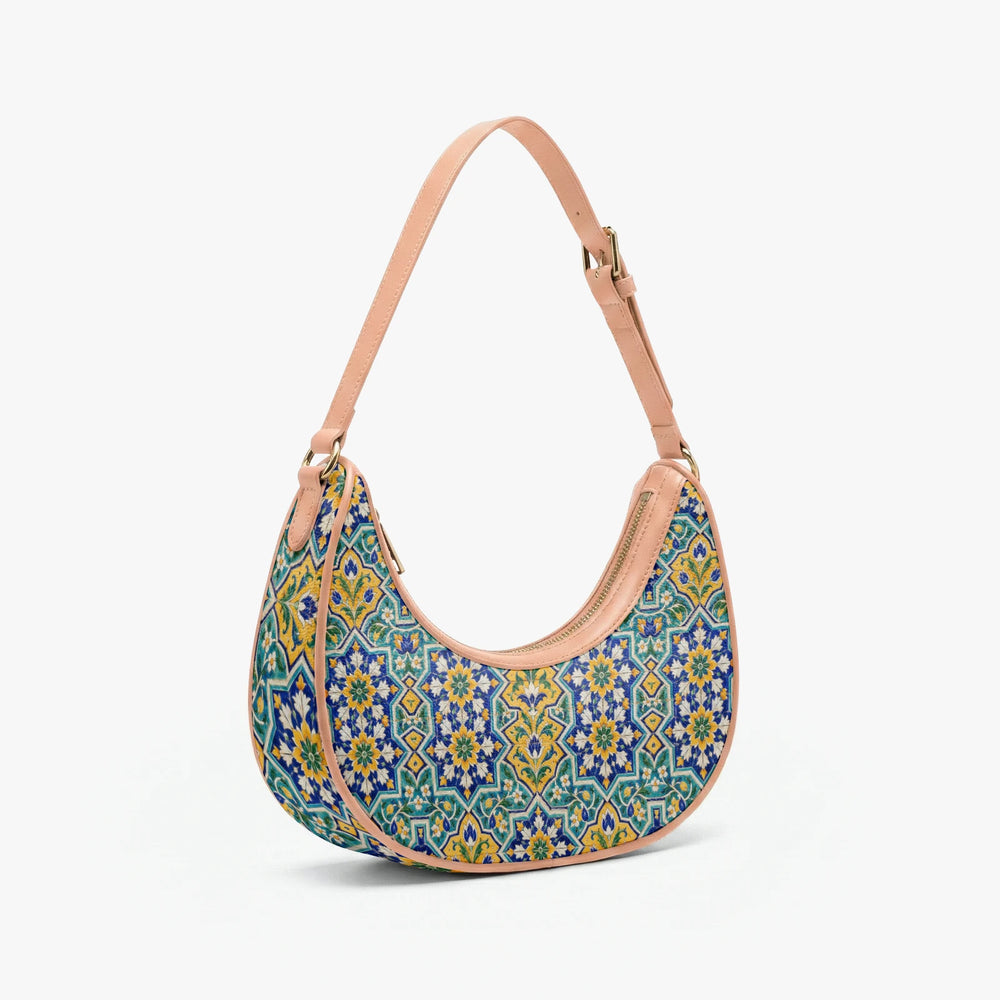 Kashi Tile — Lapis & Turquoise Crescent Shoulder Bag — view 4