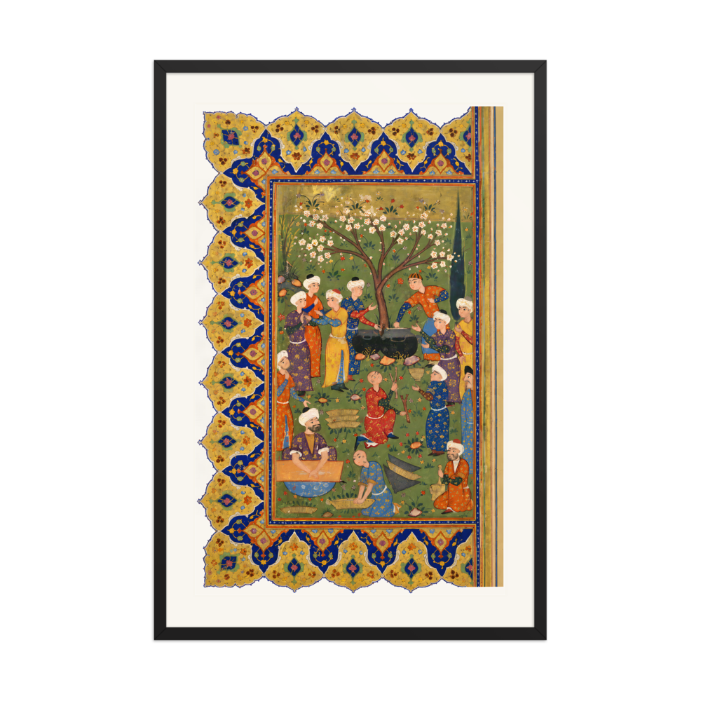 Preparation for a Noon-Day Meal — Divan of Mir 'Ali Shir | Restored Persian Wall Art — view 7