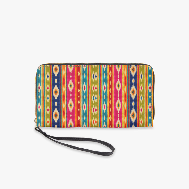 Mashru Ikat — Multicolour Stripe Wristlet Clutch Wallet