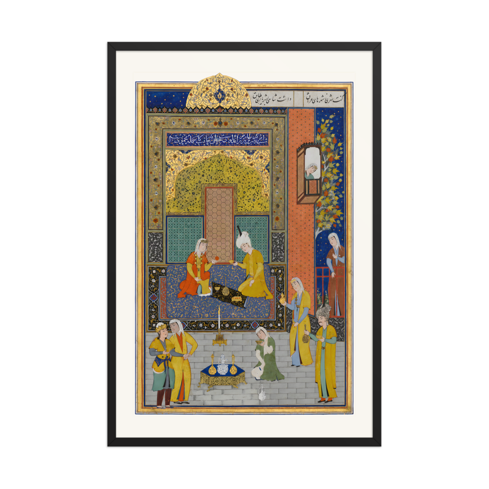 Bahram Gur in the Yellow Palace on Sunday — Herat, 1525 | Restored Persian Wall Art — view 7