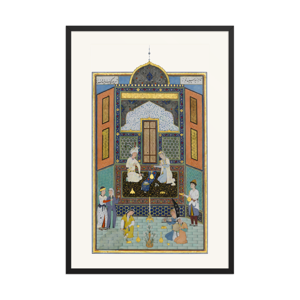 Bahram Gur in the White Palace on Friday — Herat, 1525 | Restored Persian Wall Art — view 7