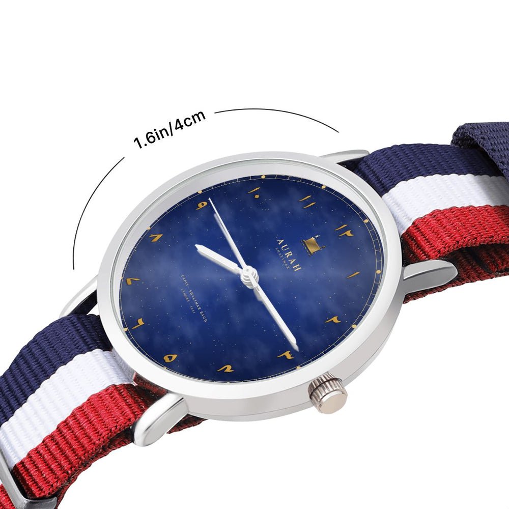 Shalimar Watch · Lapis, Striped Nylon Strap — view 2