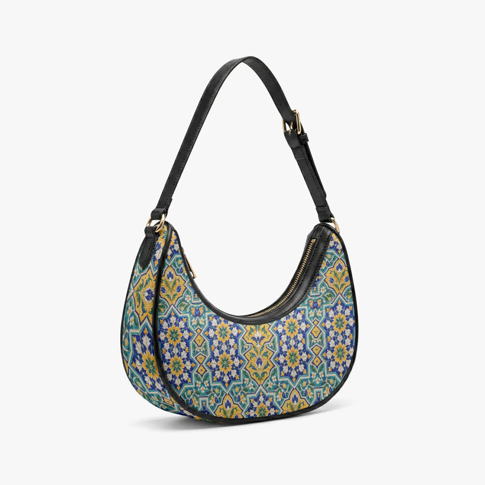 Kashi Tile — Lapis & Turquoise Crescent Shoulder Bag — view 3