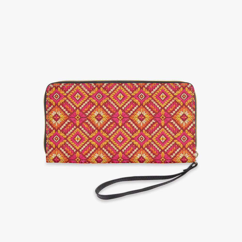 Phulkari — Saffron & Red Wristlet Clutch Wallet — view 5