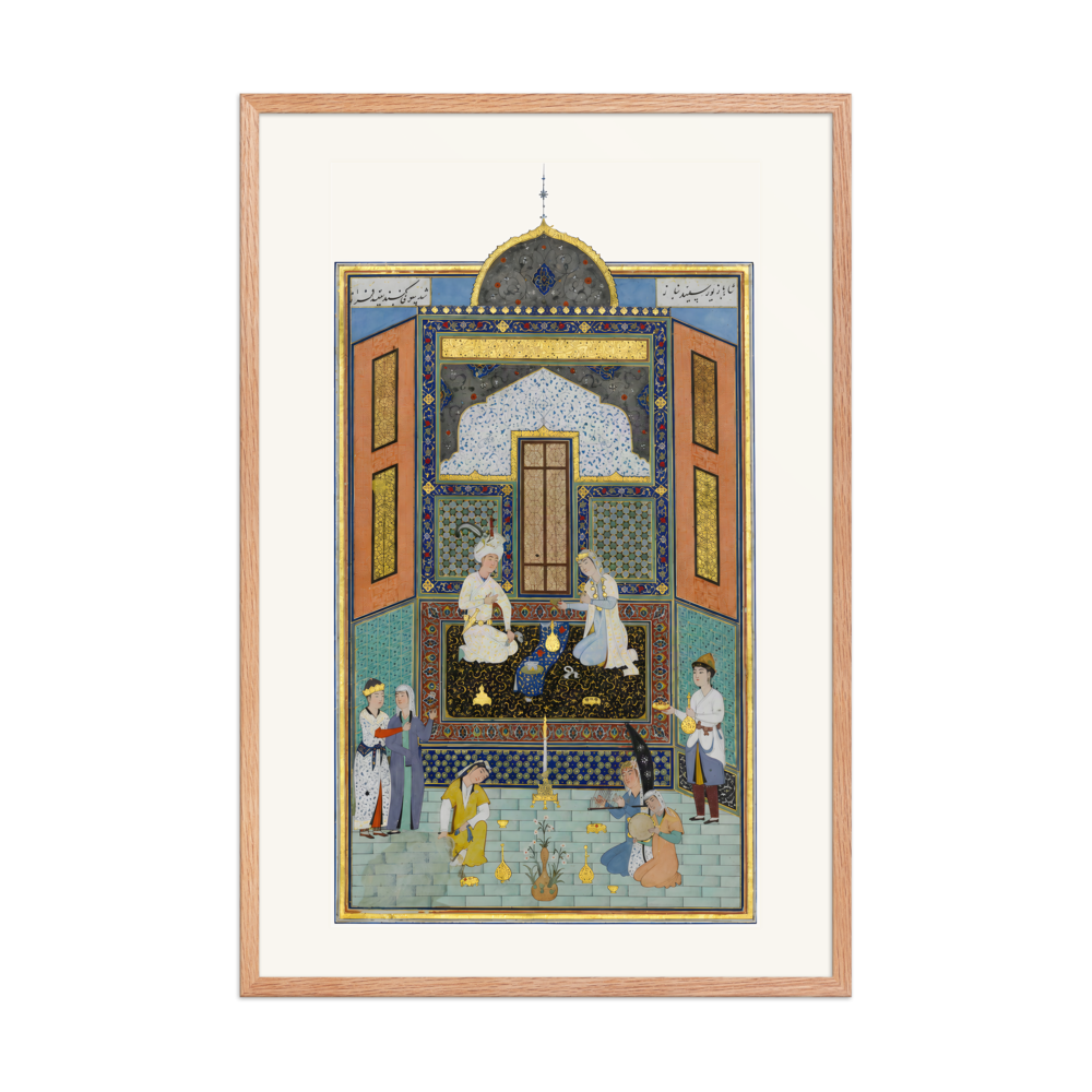 Bahram Gur in the White Palace on Friday — Herat, 1525 | Restored Persian Wall Art — view 8