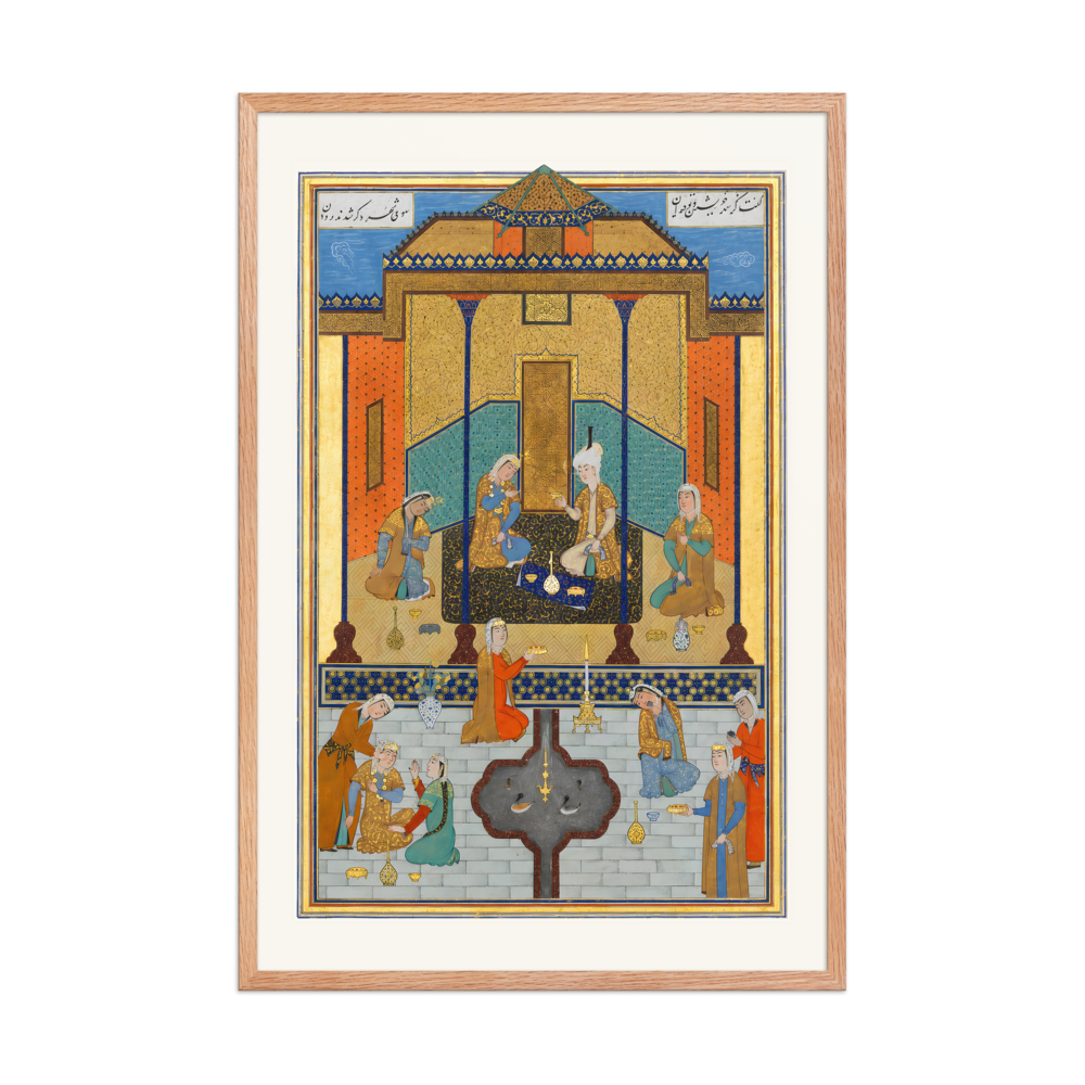 Bahram Gur in the Sandal Palace on Thursday — Herat, 1525 | Restored Persian Wall Art — view 8