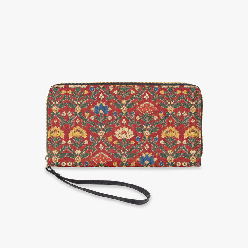 Chintz Jaal — Red & Indigo Wristlet Clutch Wallet