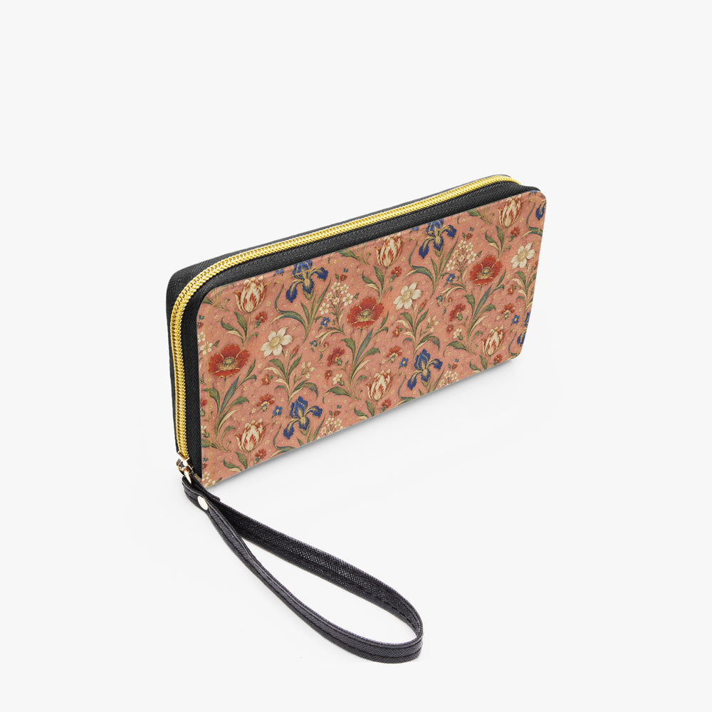 Hashiya Flowers — Apricot Wristlet Clutch Wallet — view 4
