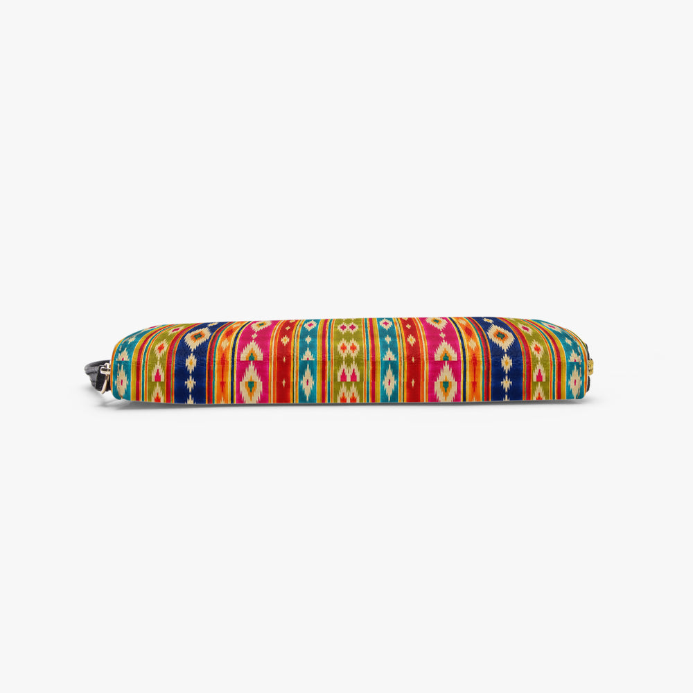 Mashru Ikat — Multicolour Stripe Wristlet Clutch Wallet — view 6