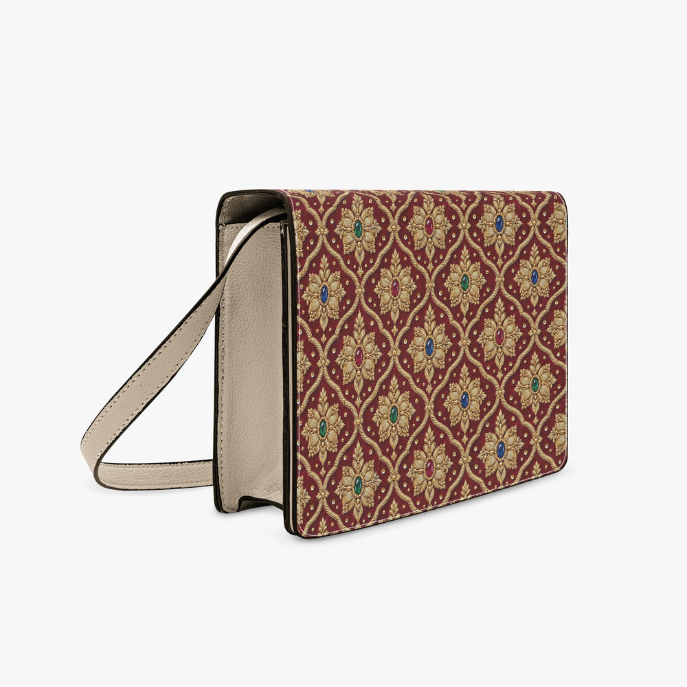Shahi Zardozi — Wine & Gold Book Crossbody Bag — view 3
