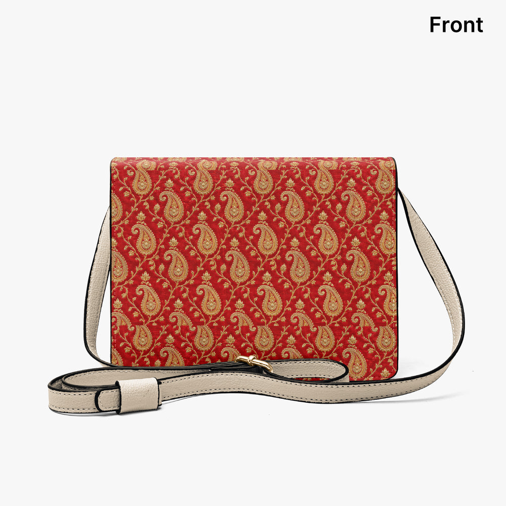 Zari Buti — Red & Gold Book Crossbody Bag — view 7