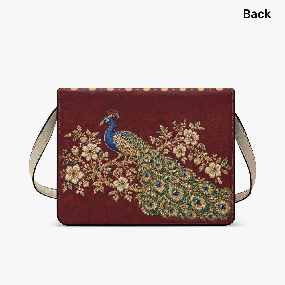 Zardozi Peacock — Maroon & Gold Book Crossbody Bag — view 9