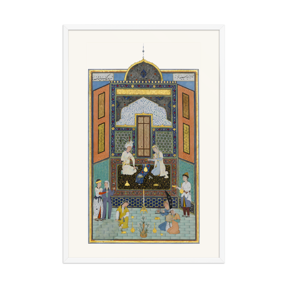 Bahram Gur in the White Palace on Friday — Herat, 1525 | Restored Persian Wall Art — view 9