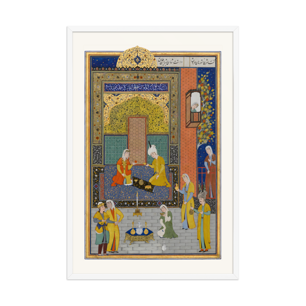 Bahram Gur in the Yellow Palace on Sunday — Herat, 1525 | Restored Persian Wall Art — view 9