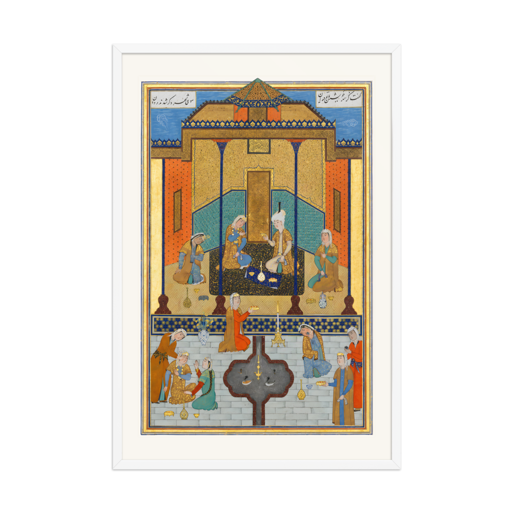 Bahram Gur in the Sandal Palace on Thursday — Herat, 1525 | Restored Persian Wall Art — view 9