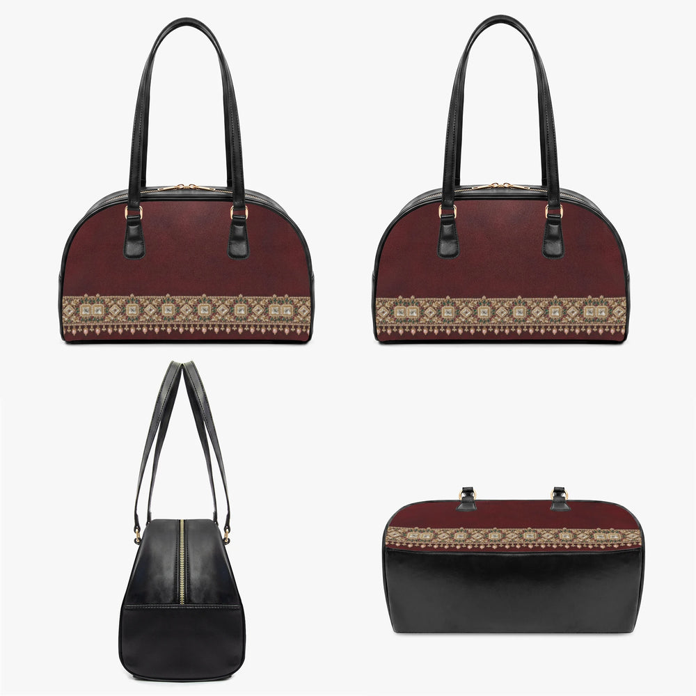 Kundan Potli — Maroon Velvet Arch-Top Handbag — view 2