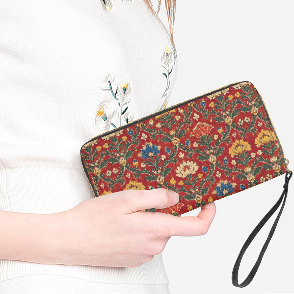 Chintz Jaal — Red & Indigo Wristlet Clutch Wallet — view 2