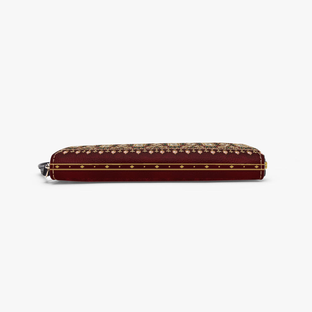 Kundan Potli — Maroon Velvet Wristlet Clutch Wallet — view 6