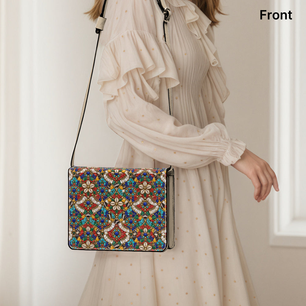 Stone Mosaic — Jewel Tones Book Crossbody Bag — view 6