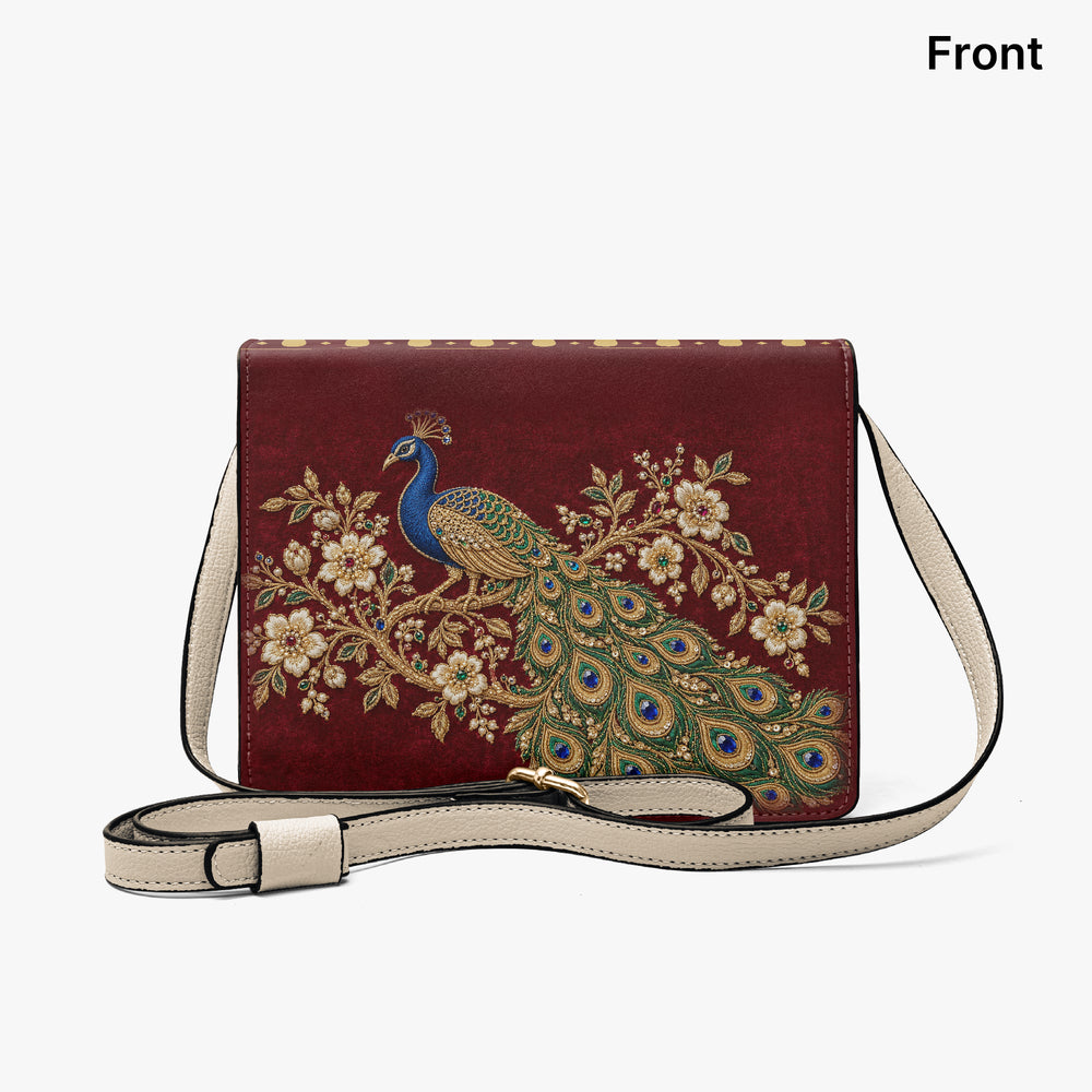 Zardozi Peacock — Maroon & Gold Book Crossbody Bag — view 7