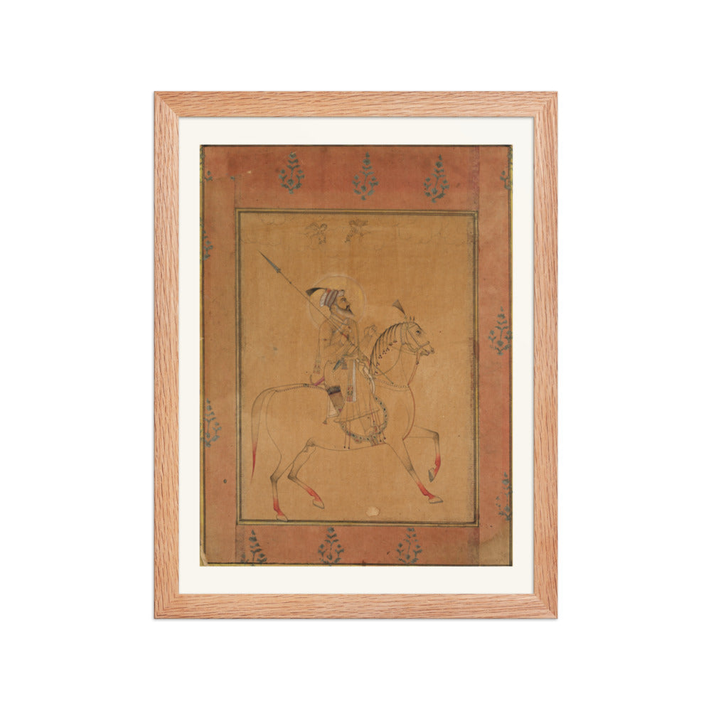 Emperor Shah Jahan on Horseback — Restored Mughal Wall Art — view 4