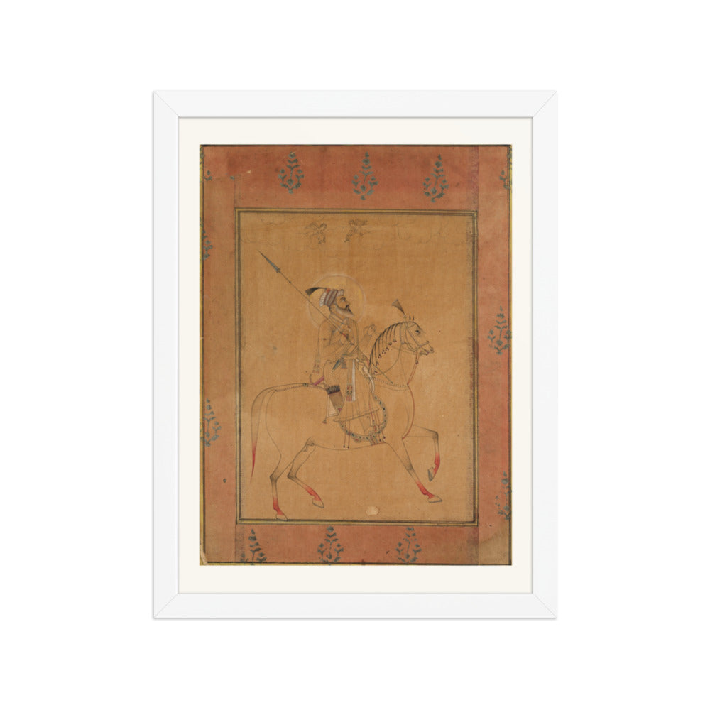 Emperor Shah Jahan on Horseback — Restored Mughal Wall Art — view 6