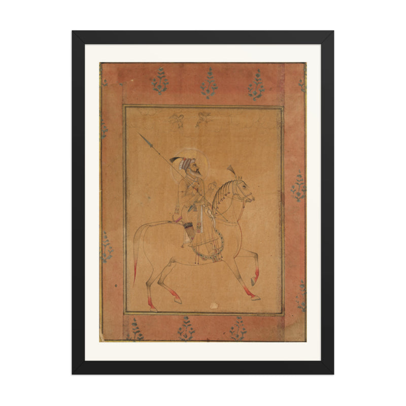 Emperor Shah Jahan on Horseback — Restored Mughal Wall Art