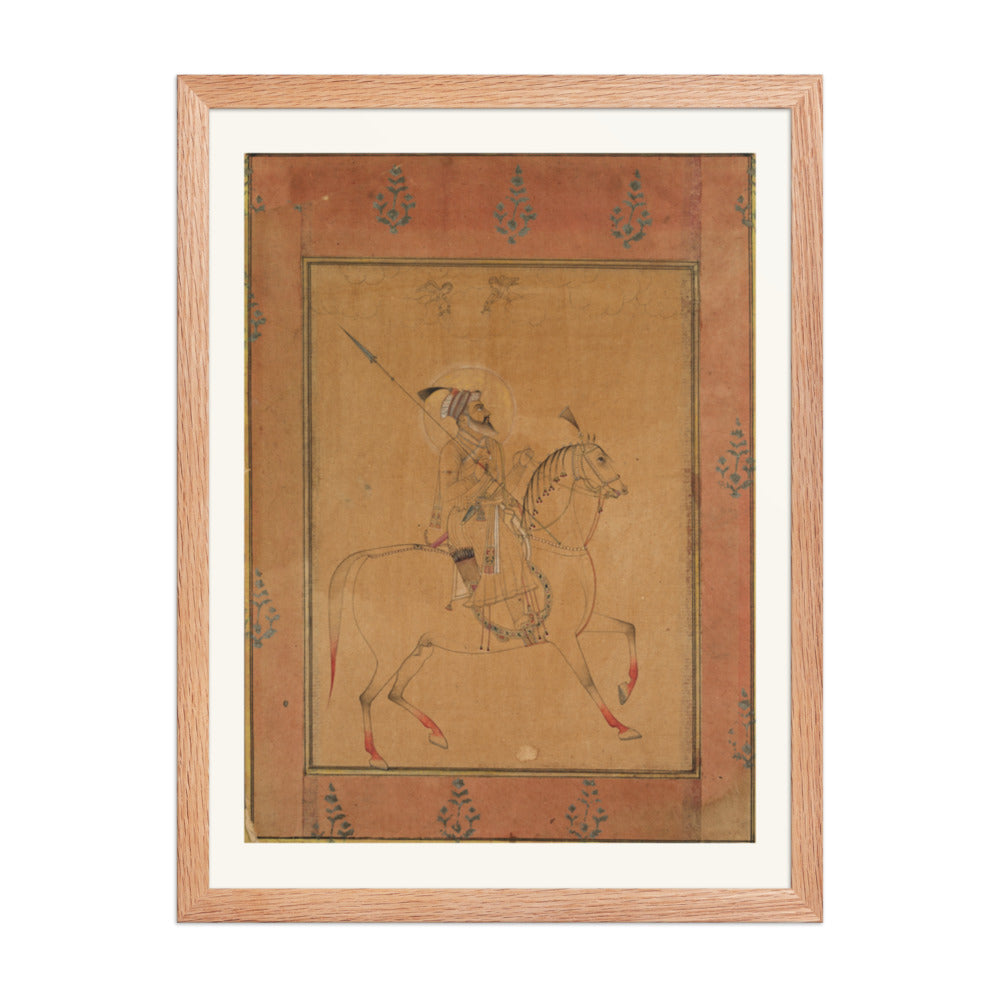 Emperor Shah Jahan on Horseback — Restored Mughal Wall Art — view 3