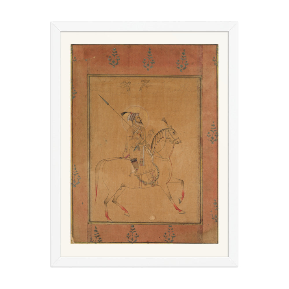 Emperor Shah Jahan on Horseback — Restored Mughal Wall Art — view 5