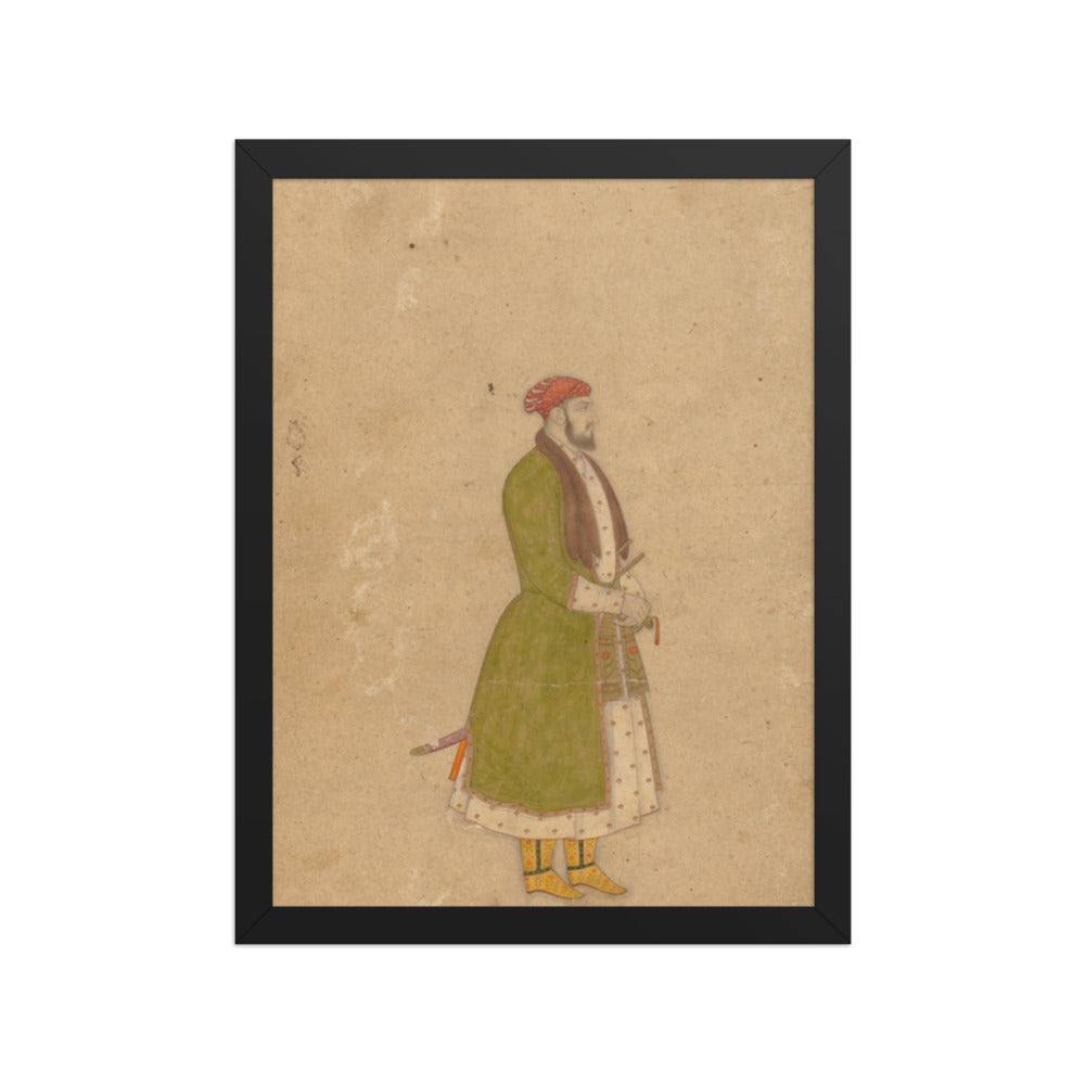 Portrait of the Courtier Mirza Muizz — Restored Mughal Wall Art — view 2