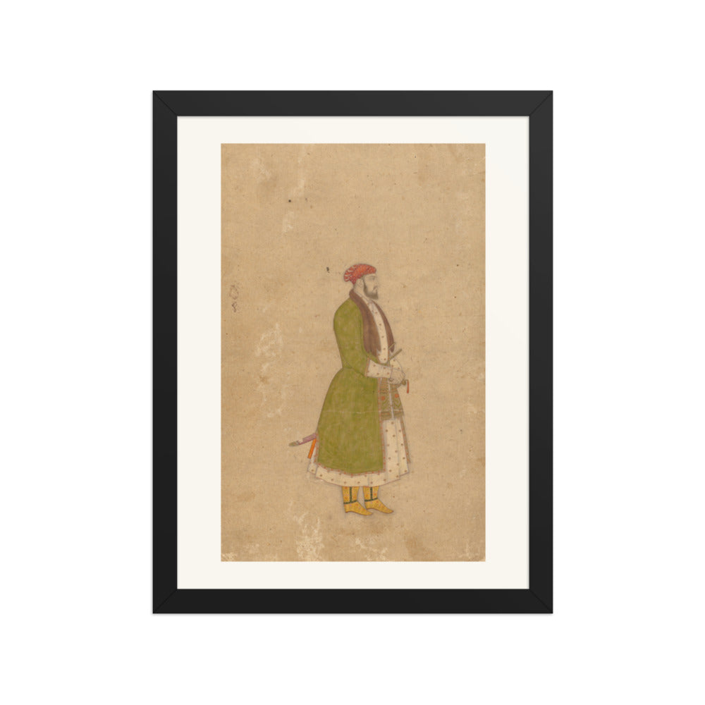Portrait of the Courtier Mirza Muizz — Restored Mughal Wall Art — view 2