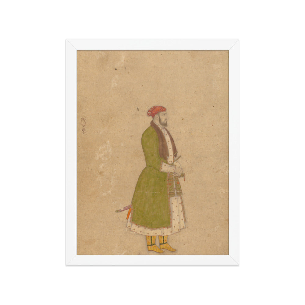 Portrait of the Courtier Mirza Muizz — Restored Mughal Wall Art — view 6