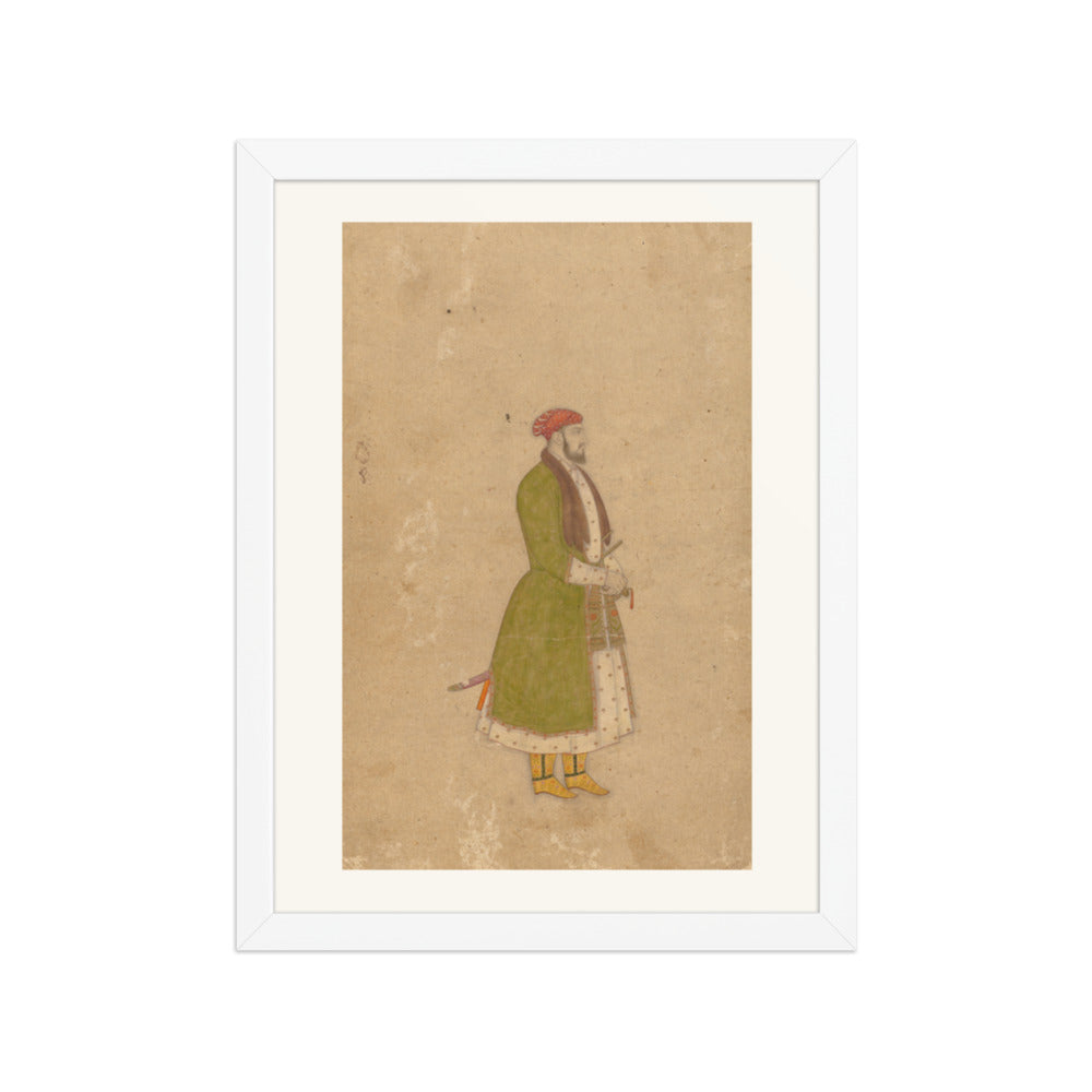 Portrait of the Courtier Mirza Muizz — Restored Mughal Wall Art — view 6
