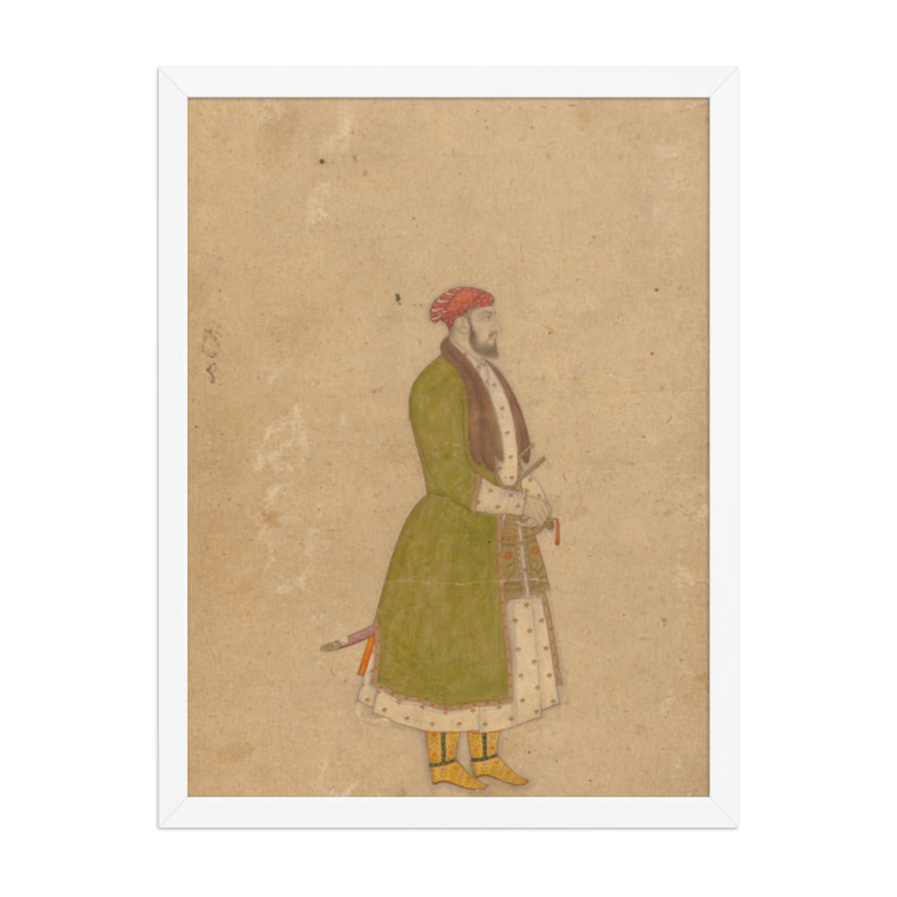 Portrait of the Courtier Mirza Muizz — Restored Mughal Wall Art — view 5