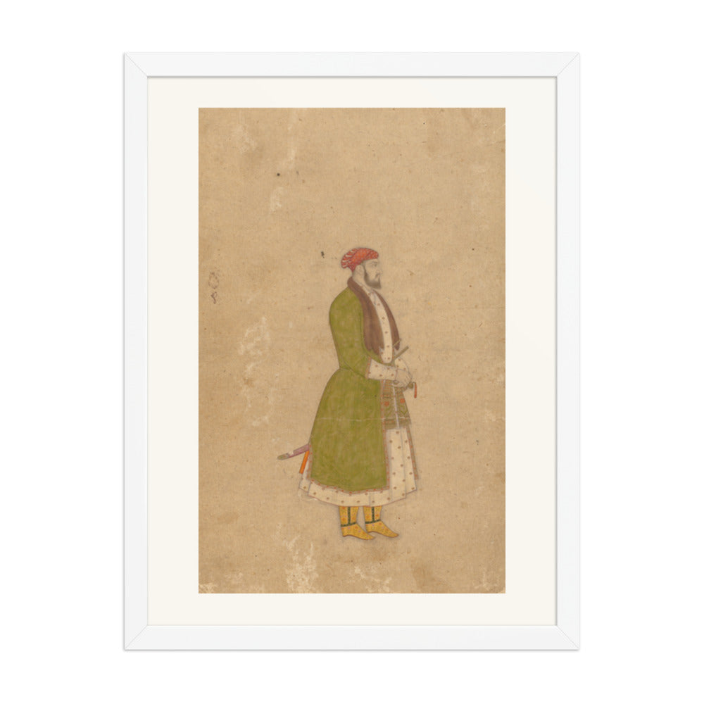 Portrait of the Courtier Mirza Muizz — Restored Mughal Wall Art — view 5