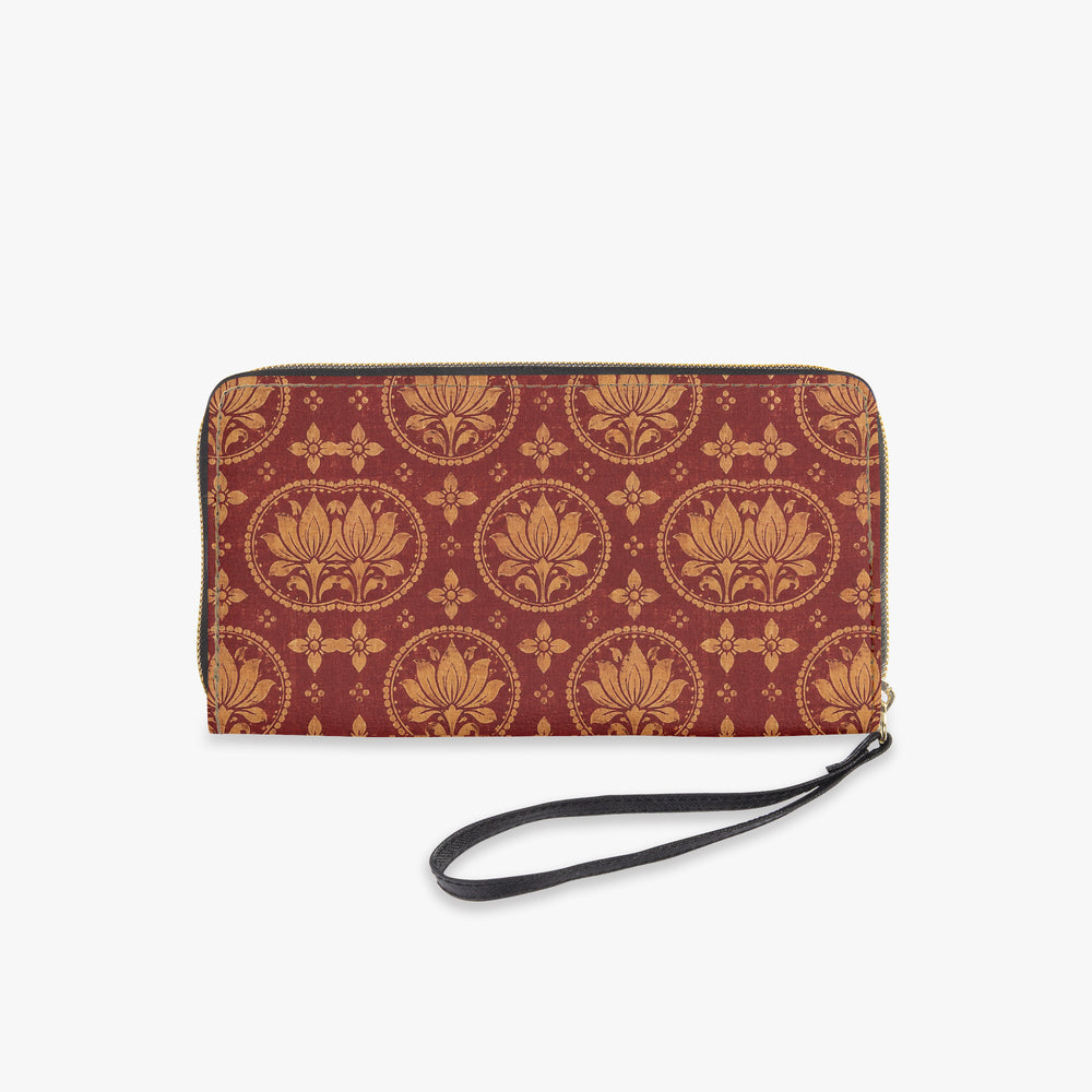 Bagru Lotus — Madder Red Wristlet Clutch Wallet — view 5