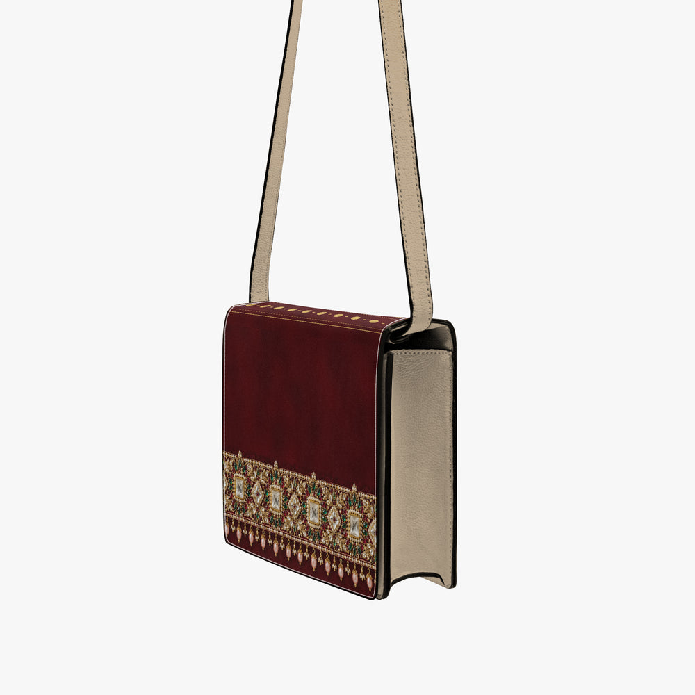 Kundan Potli — Maroon Velvet Book Crossbody Bag — view 8